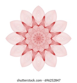 Circular pattern with guilloche for currency, certificate or diplomas