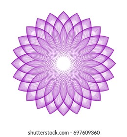 Circular pattern with guilloche for currency, certificate or diplomas