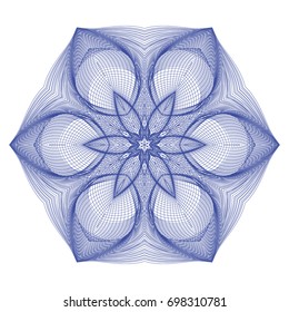 Circular pattern with guilloche for currency, certificate or diplomas