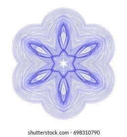 Circular pattern with guilloche for currency, certificate or diplomas
