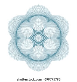 Circular pattern with guilloche for currency, certificate or diplomas