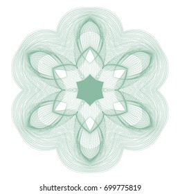 Circular pattern with guilloche for currency, certificate or diplomas