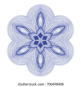 Circular pattern with guilloche for currency, certificate or diplomas