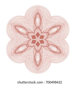Circular pattern with guilloche for currency, certificate or diplomas