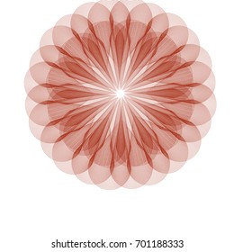Circular pattern with guilloche for currency, certificate or diplomas