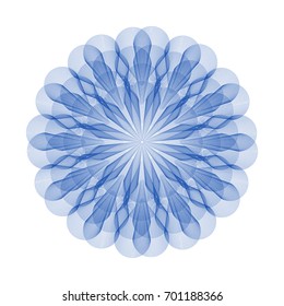 Circular pattern with guilloche for currency, certificate or diplomas