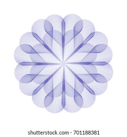 Circular pattern with guilloche for currency, certificate or diplomas
