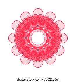Circular pattern with guilloche for currency, certificate or diplomas