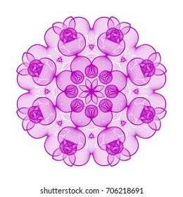 Circular pattern with guilloche for currency, certificate or diplomas