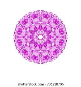 Circular pattern with guilloche for currency, certificate or diplomas