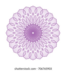Circular pattern with guilloche for currency, certificate or diplomas