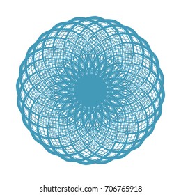 Circular pattern with guilloche for currency, certificate or diplomas