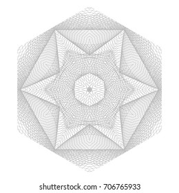 Circular pattern with guilloche for currency, certificate or diplomas