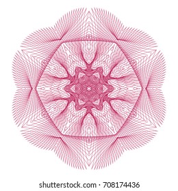 Circular pattern with guilloche for currency, certificate or diplomas