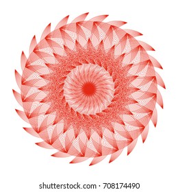 Circular pattern with guilloche for currency, certificate or diplomas
