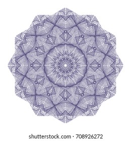 Circular pattern with guilloche for currency, certificate or diplomas