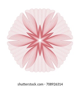 Circular pattern with guilloche for currency, certificate or diplomas
