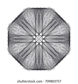 Circular pattern with guilloche for currency, certificate or diplomas
