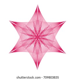 Circular pattern with guilloche for currency, certificate or diplomas