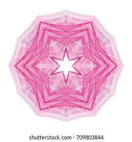 Circular pattern with guilloche for currency, certificate or diplomas
