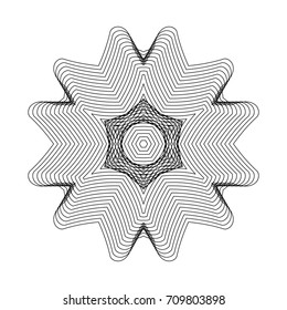 Circular pattern with guilloche for currency, certificate or diplomas