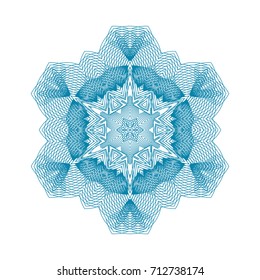 Circular pattern with guilloche for currency, certificate or diplomas