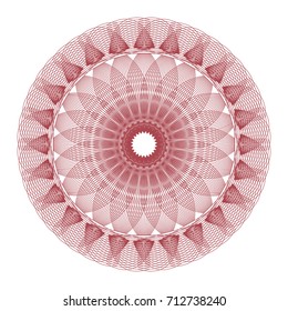 Circular pattern with guilloche for currency, certificate or diplomas
