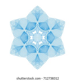 Circular pattern with guilloche for currency, certificate or diplomas