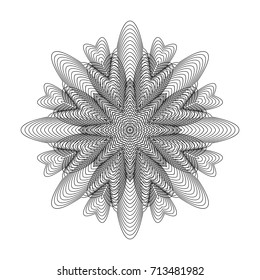 Circular pattern with guilloche for currency, certificate or diplomas