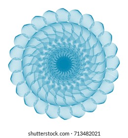 Circular pattern with guilloche for currency, certificate or diplomas