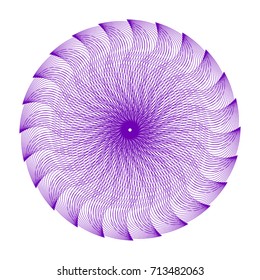 Circular pattern with guilloche for currency, certificate or diplomas
