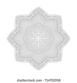Circular pattern with guilloche for currency, certificate or diplomas