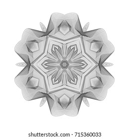 Circular pattern with guilloche for currency, certificate or diplomas