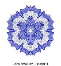 Circular pattern with guilloche for currency, certificate or diplomas