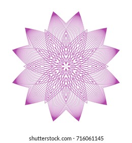 Circular pattern with guilloche for currency, certificate or diplomas