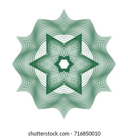 Circular pattern with guilloche for currency, certificate or diplomas