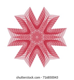 Circular pattern with guilloche for currency, certificate or diplomas