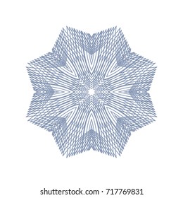 Circular pattern with guilloche for currency, certificate or diplomas