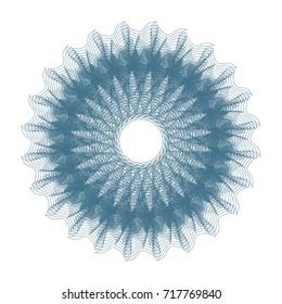Circular pattern with guilloche for currency, certificate or diplomas