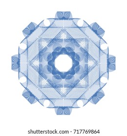 Circular pattern with guilloche for currency, certificate or diplomas
