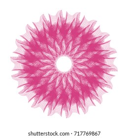 Circular pattern with guilloche for currency, certificate or diplomas