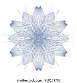 Circular pattern with guilloche for currency, certificate or diplomas