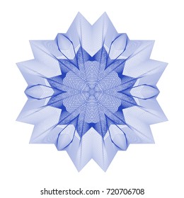 Circular pattern with guilloche for currency, certificate or diplomas