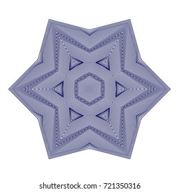 Circular pattern with guilloche for currency, certificate or diplomas