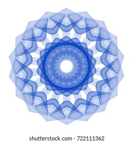 Circular pattern with guilloche for currency, certificate or diplomas
