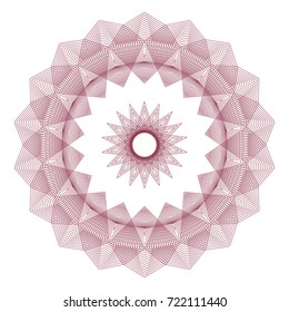 Circular pattern with guilloche for currency, certificate or diplomas