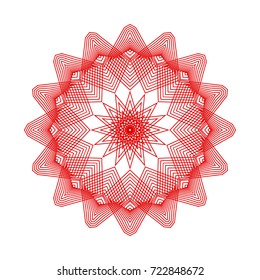 Circular pattern with guilloche for currency, certificate or diplomas