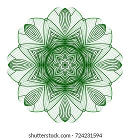 Circular pattern with guilloche for currency, certificate or diplomas