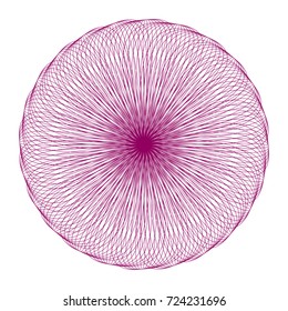 Circular pattern with guilloche for currency, certificate or diplomas