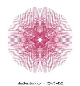 Circular pattern with guilloche for currency, certificate or diplomas